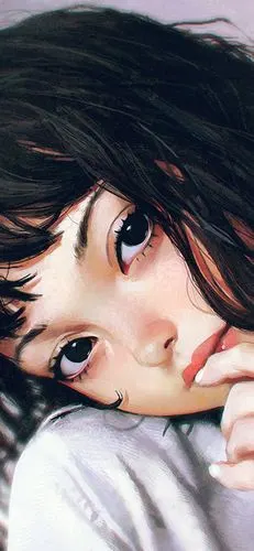 较写实的短发动漫小女生插画图片