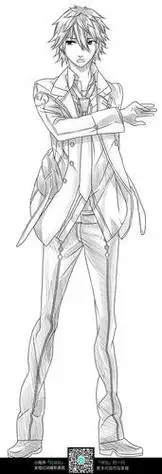 动漫男裸全身简笔画