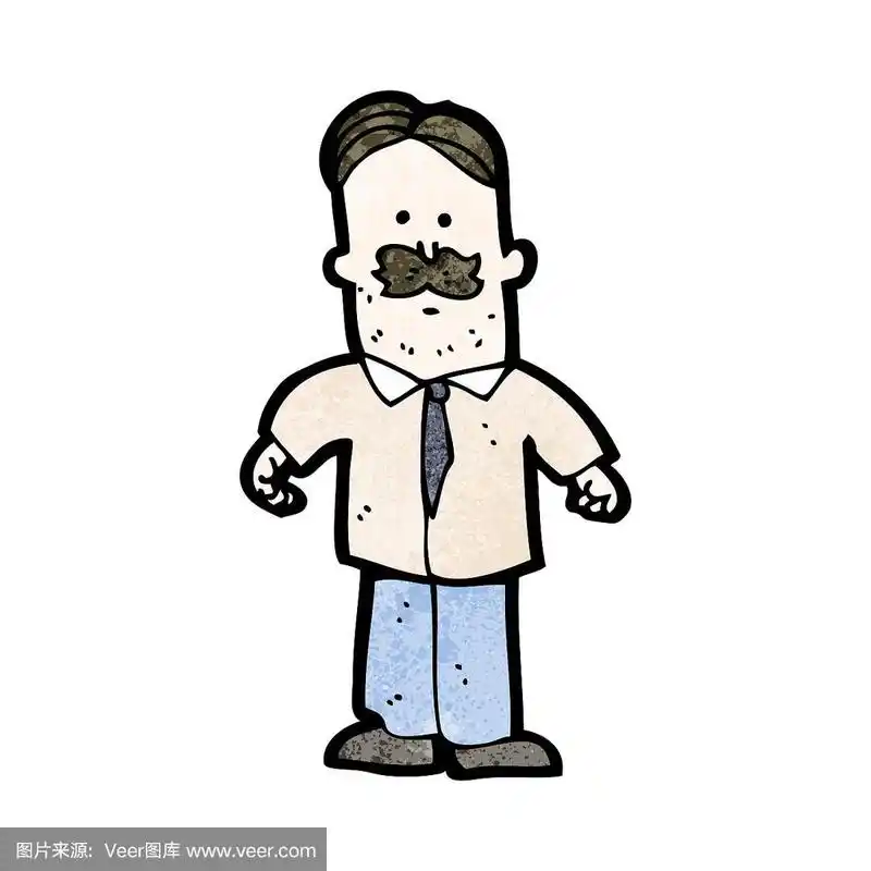 卡通胡子的男人