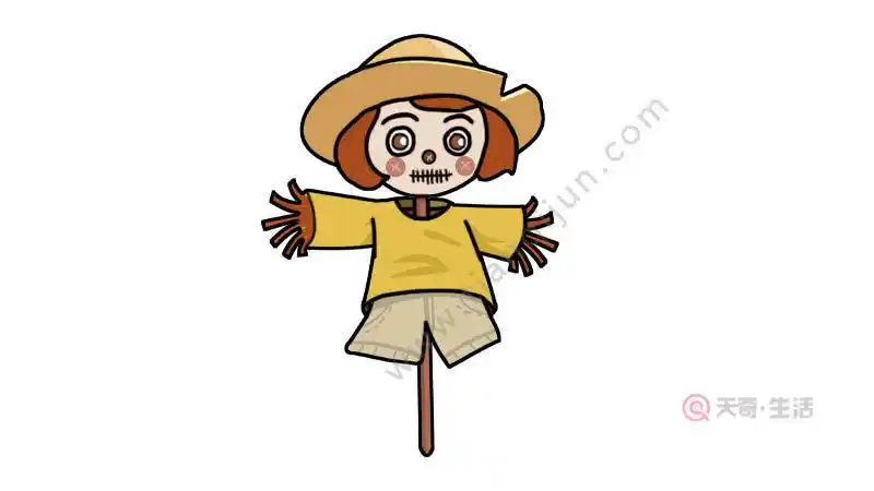 稻草人的简笔画画法 稻草人的简笔画步骤