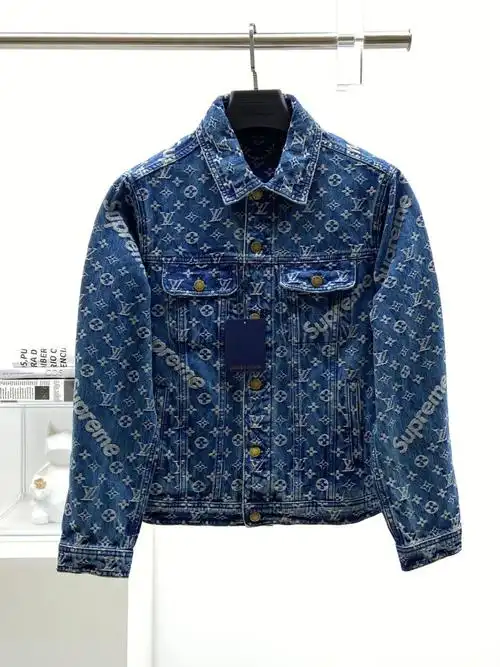 lv经典重现supreme联名lv牛仔外套