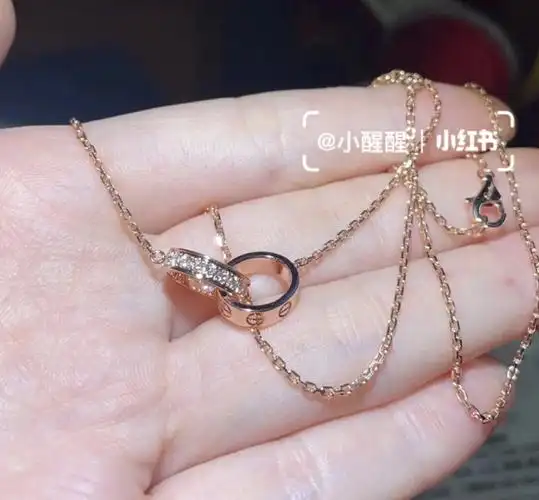 卡地亚椭圆双环项链