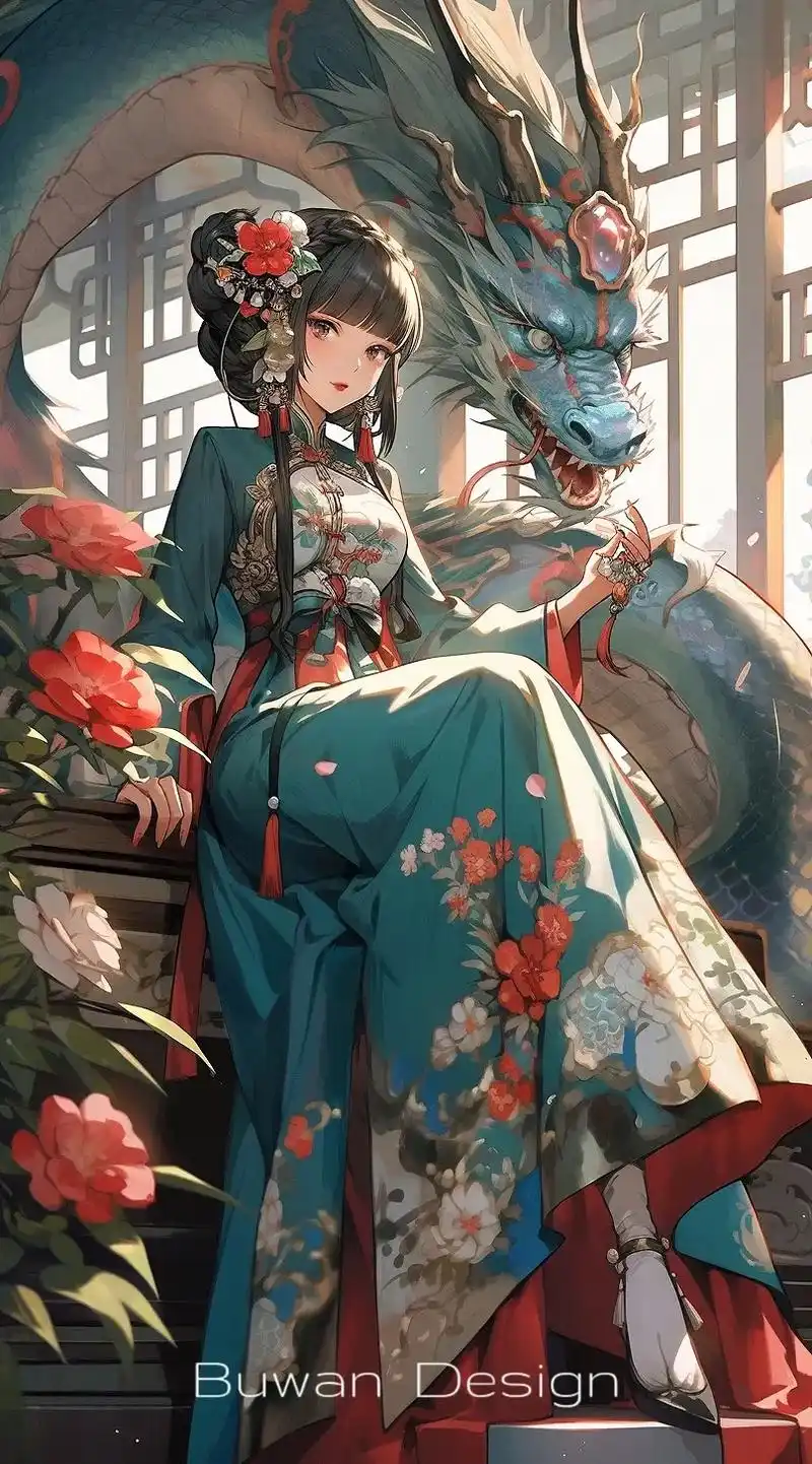 古风二次元花美人,唤醒青龙之魂