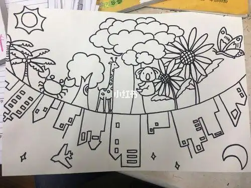 白天的卡通简笔画