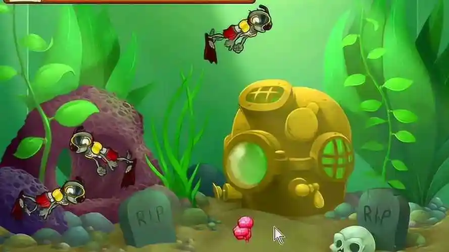 植物大战僵尸潜水僵尸要不断的吃脑子才能保存体力