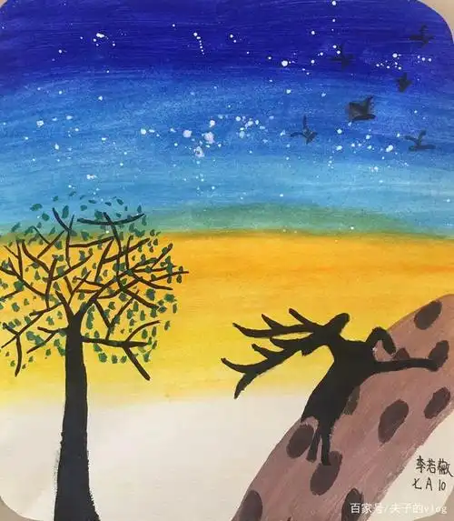 中学生的快乐简单,画画就可以