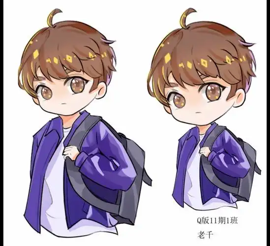 阿肯q版打卡男生头像