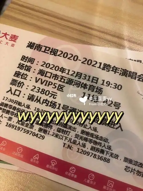 湖南卫视跨年演唱会2021门票一张