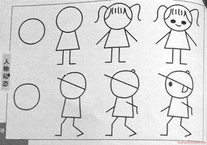 幼儿园简笔画教案《人物动态》分步骤画法简笔画教案:懒羊羊幼儿园简