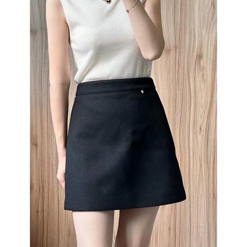 新高腰显瘦a字半身裙包臀一步裙高品质美拉德色系羊毛短裙女冬季