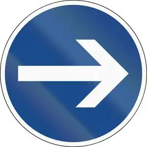 右手箭头德国交通标志-右转照片