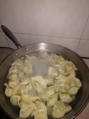正在煮的饺子.