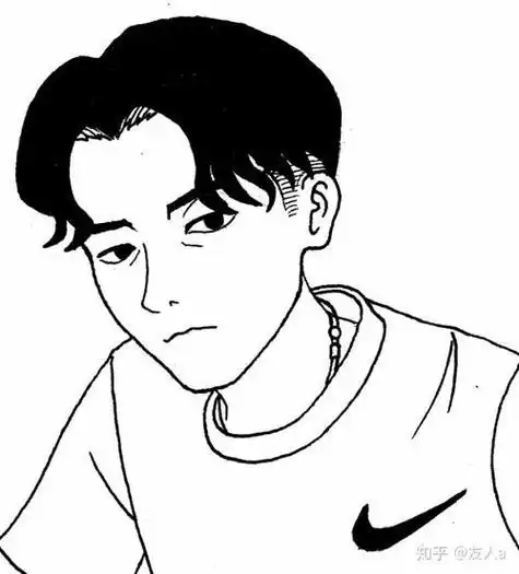 平头男生简笔画头像