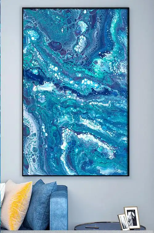 绿色海浪高端装饰画