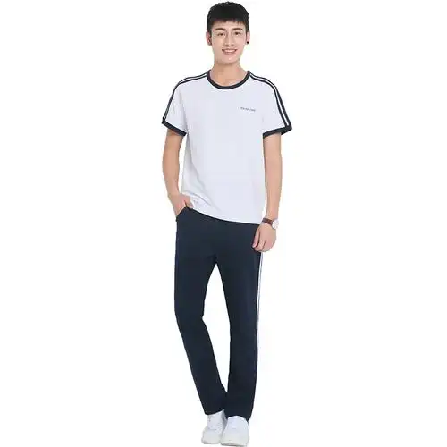 极地火户外夏男款短袖t恤长裤运动服套装跑步休闲健身服ydt311