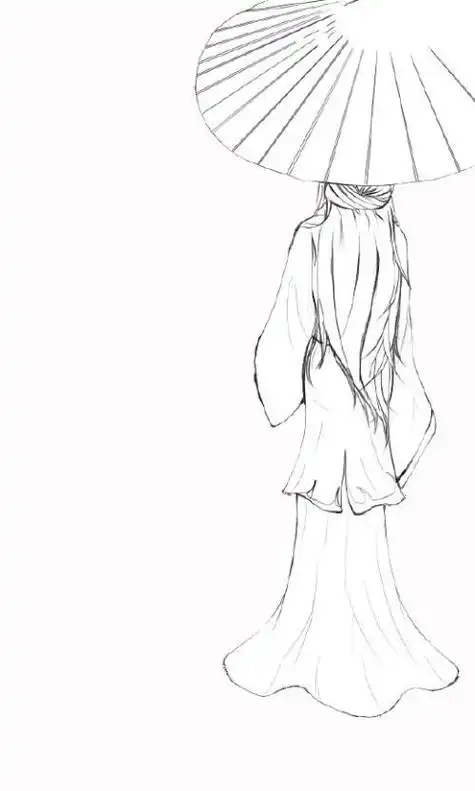 画古风人物背景简笔画