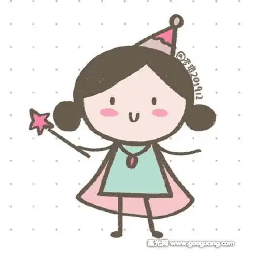 手帐小女孩简笔画漂亮可爱卡通