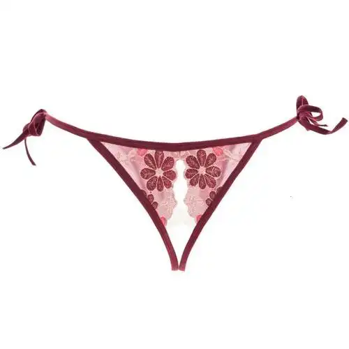 大码极度诱惑性感透明视系带情趣内裤女士真人实拍超薄开档丁字裤