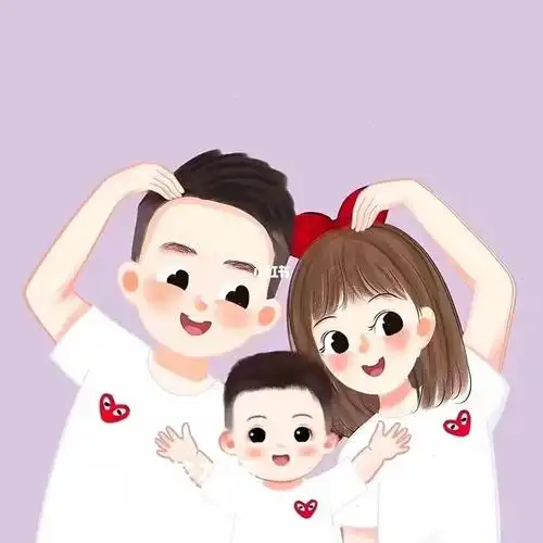 一家三口亲子头像丨背景图