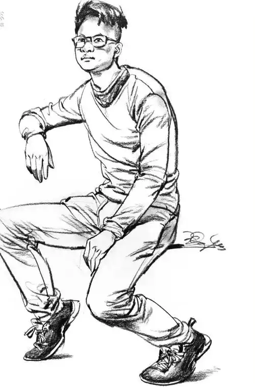 【坐姿】是速写中常见的动态,这几点小技巧一定要收下!_学好速写_零二