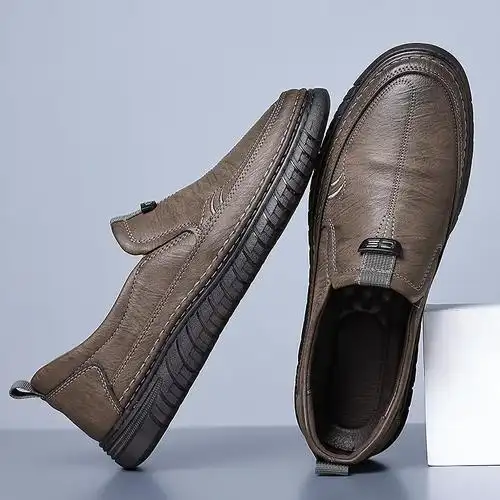 卡森亚男鞋2023新款春秋款男士鞋真皮商务休闲皮鞋男低帮马丁鞋内增高