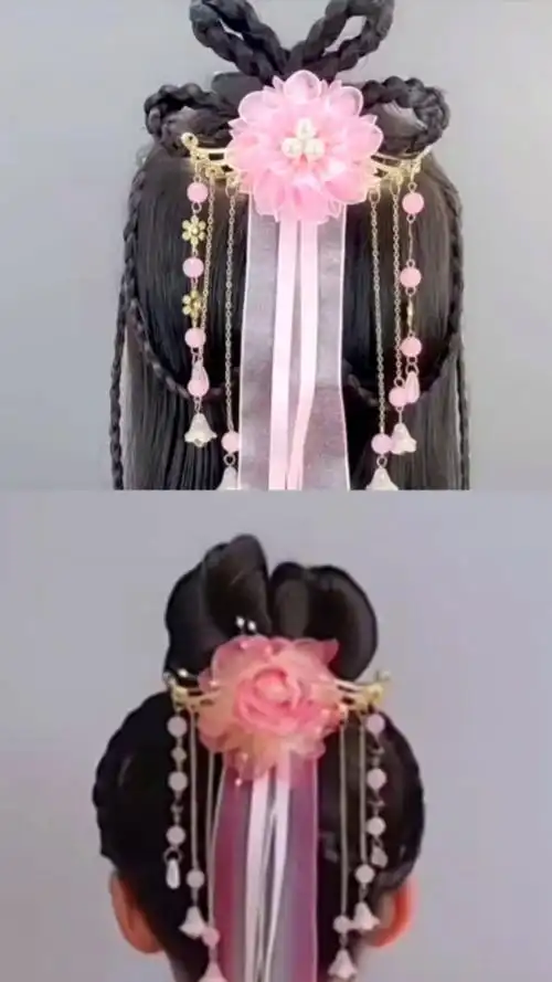 儿童汉服发型二选一,进来挑一挑吧#儿童汉服发型扎法