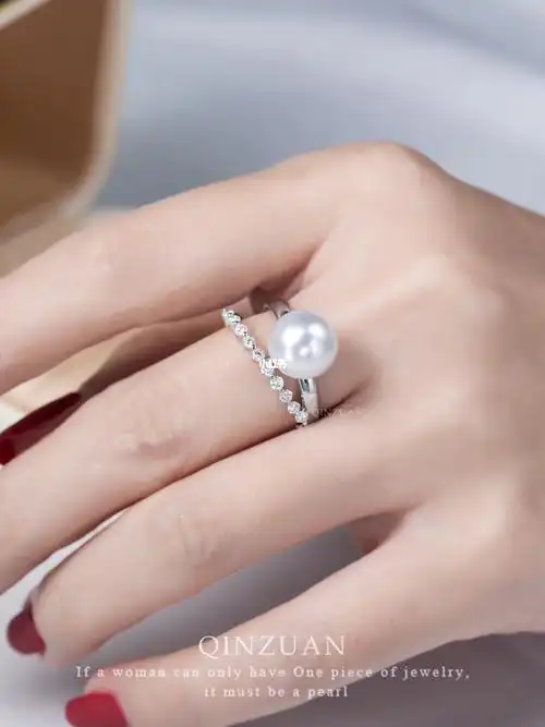 谁能抵挡的了这么气质绝美的澳白珍珠戒指
