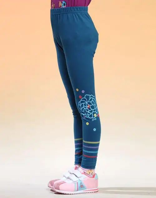 女童宝蓝紧身裤