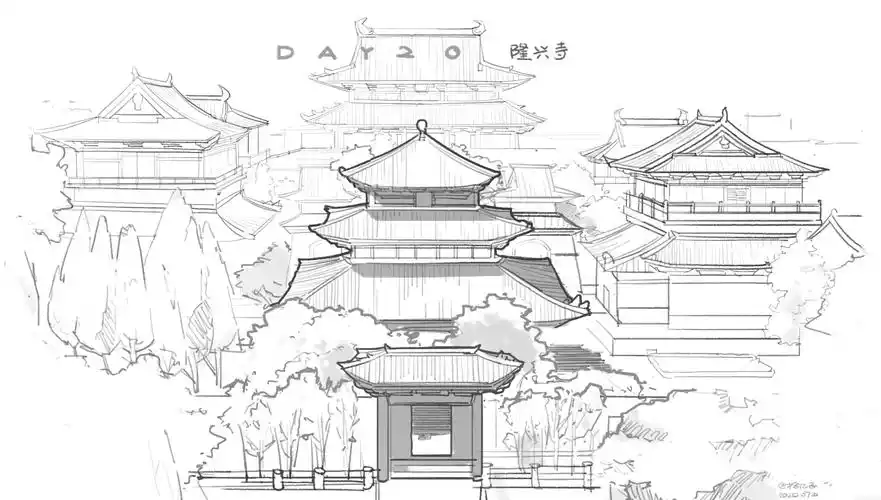 7月日绘:古建筑30天速写