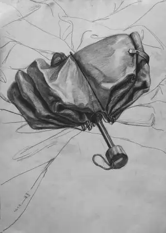 谁有折叠伞的素描画?