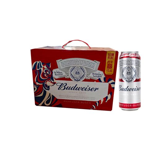 国产百威budweiser百威啤酒500ml*6罐听装小麦醇正易拉罐装