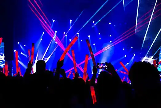 拥挤,人,户外,音乐会,夜晚