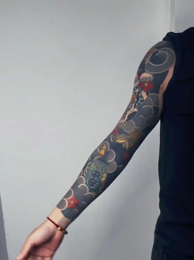 日式传统花臂| 添加了新元素|    整体恢复两月 整个就是大富大贵了