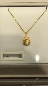 国内周大福专柜直发 新款葫芦福牌吊坠黄金足金吊坠 克减70 礼物