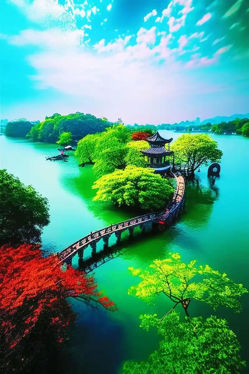 杭州西湖的夏天有好美!清晨的湖水静谧如镜,微风拂面