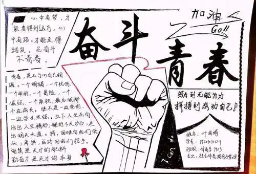 青春奋斗磨砺手抄报奋斗手抄报