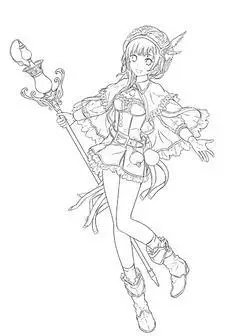 少女动漫人物全身手绘简笔画