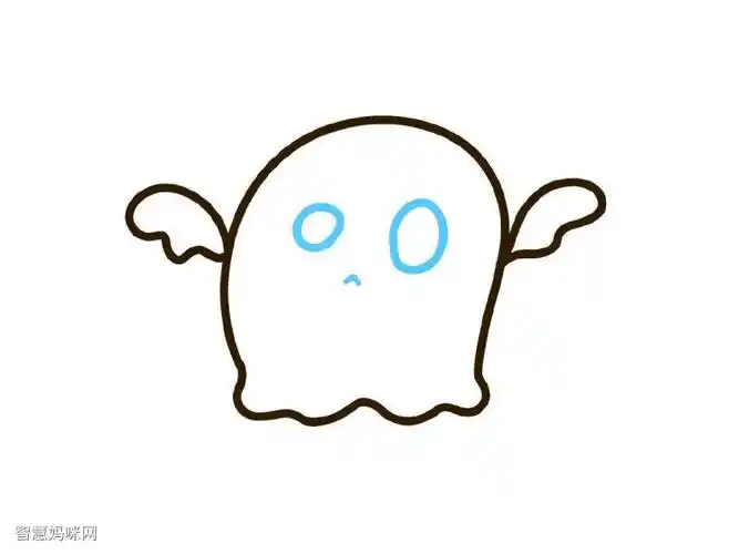 万圣节小白鬼简笔画教程