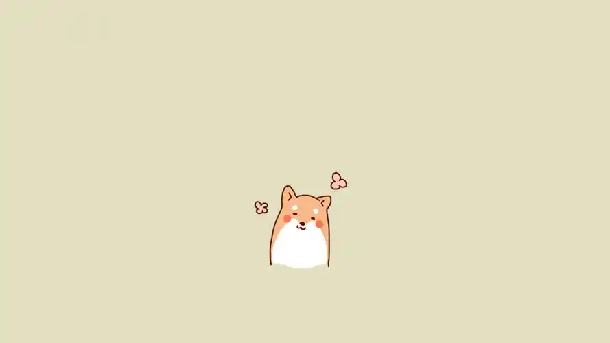 超可爱的柴犬卡通图片桌面壁纸