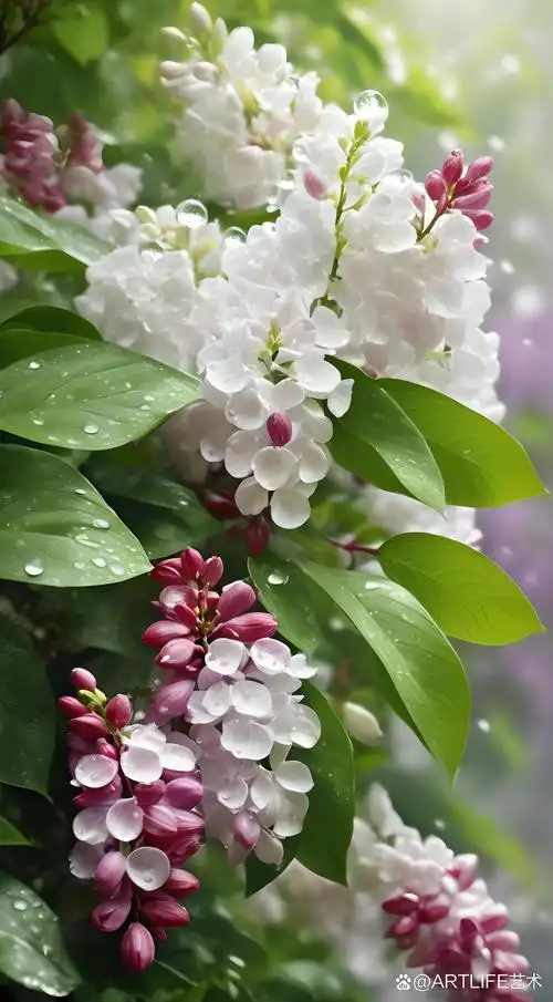 雨中紫丁香,清新绽放,美得刚刚好.