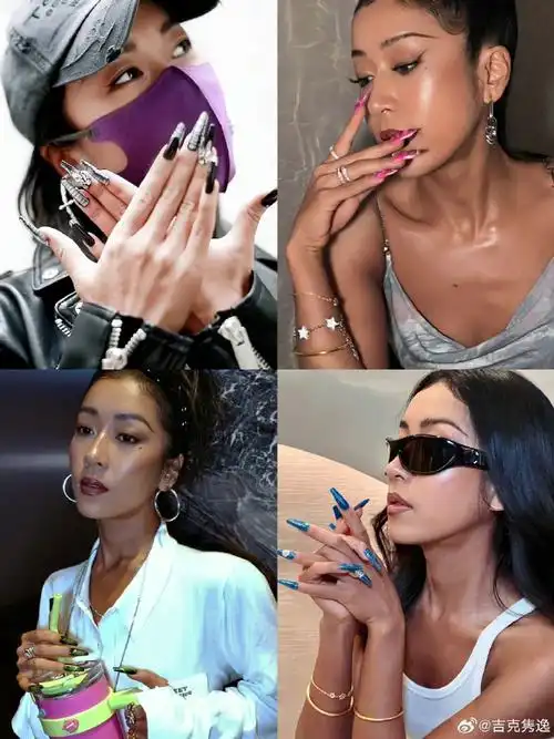 吉克隽逸发了好多美甲##吉克隽逸发了32张美甲图