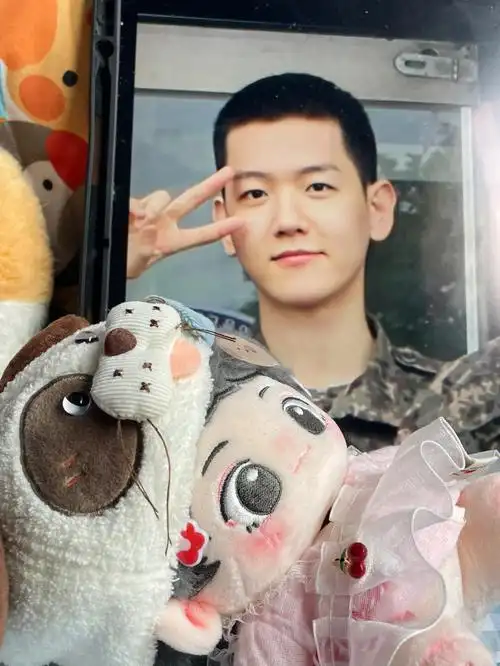 伯贤的入伍入伍寸头造型纪念娃来噜～06#exo玩偶 #棉花娃娃 #边伯贤