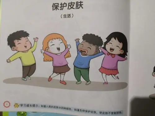 不一样,有四种肤色:黄,白,黑,棕.