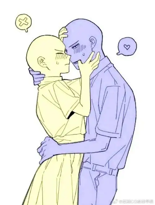 绘画超话#绘画参考##绘画素材#情侣绘画姿势素材参考