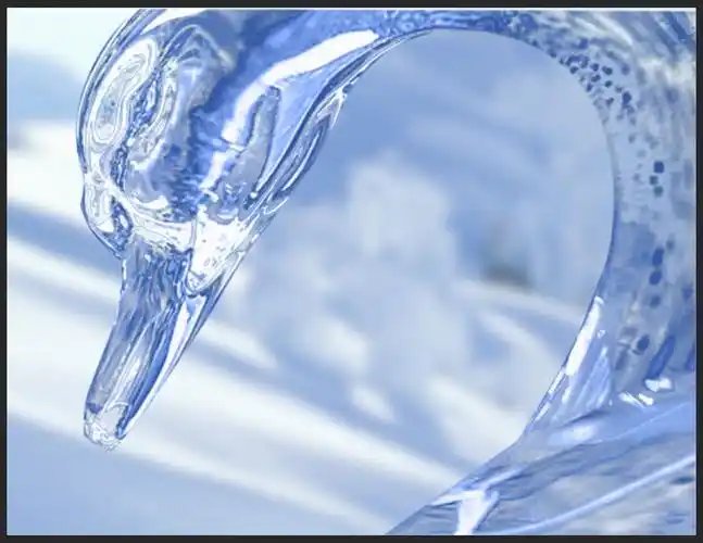 这样就可以为冰雕着色了,蓝色会突出冰雕品莹的质感