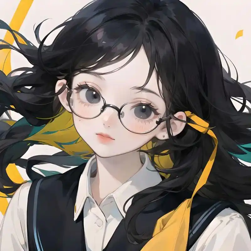 眼镜61女生头像～ 美女贴贴～学生气息扑面而来,眼镜控这谁顶得住呀