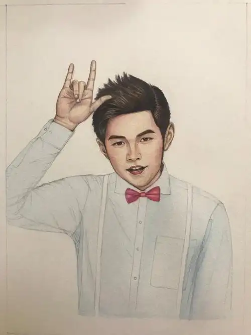 周杰伦水彩画像