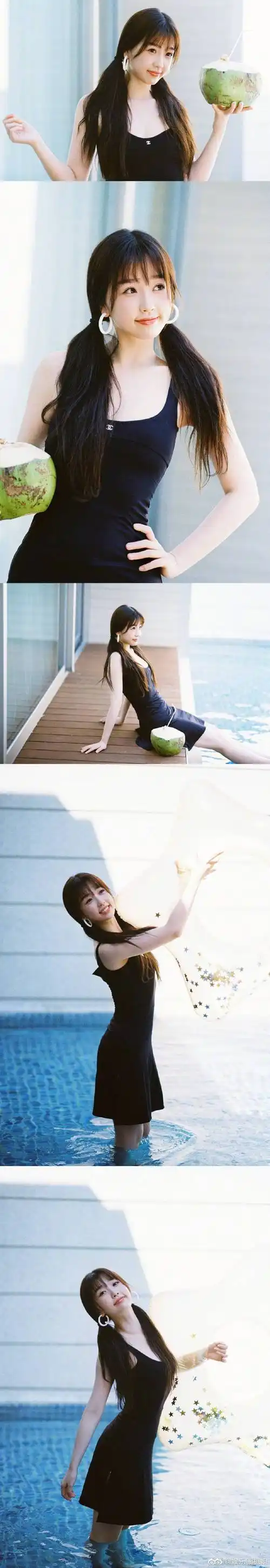 这组泳装写真,尽显好身材啊……_泳裙_虞书欣_胶片