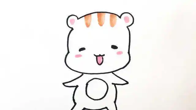 呆萌人物卡通简笔画小动物可爱