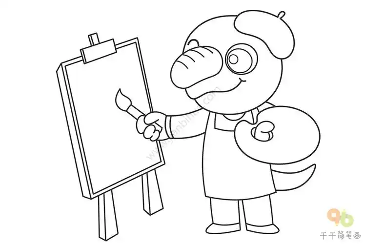 高吻龙简笔画我是一名小画家